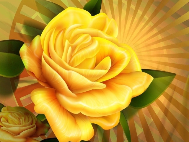 Жёлтые розы, рисунок