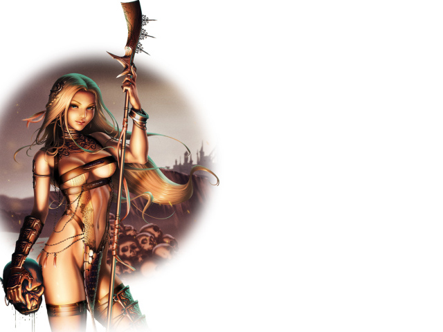 Девушка с посохом