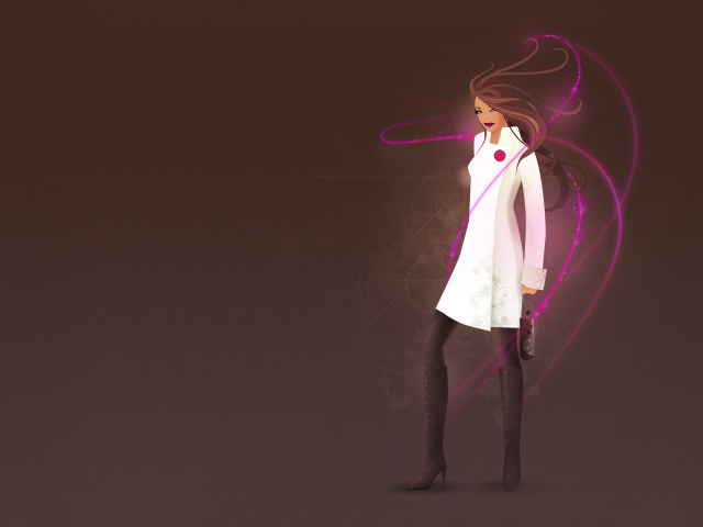 Девушка в белом пальто