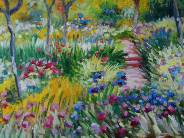 Картина Клода Моне - поле цветов