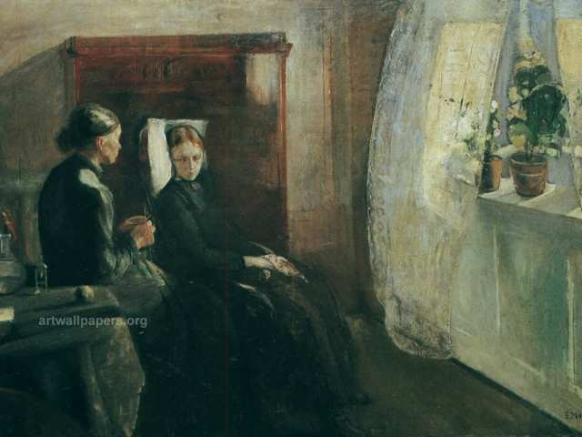 Картина Эдварда Мунка - Женщина у окна