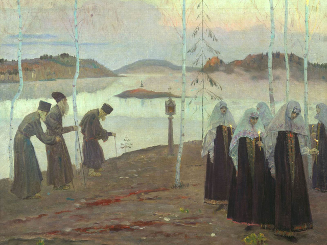 Картина Никаса Сафронова - Похороны