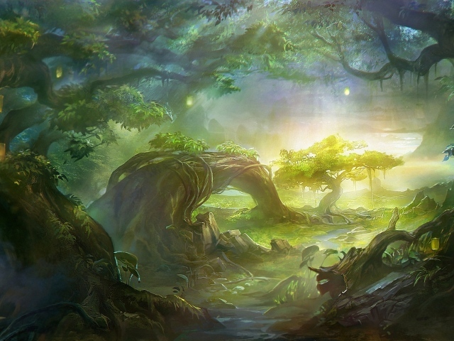 Деревья с фонарями