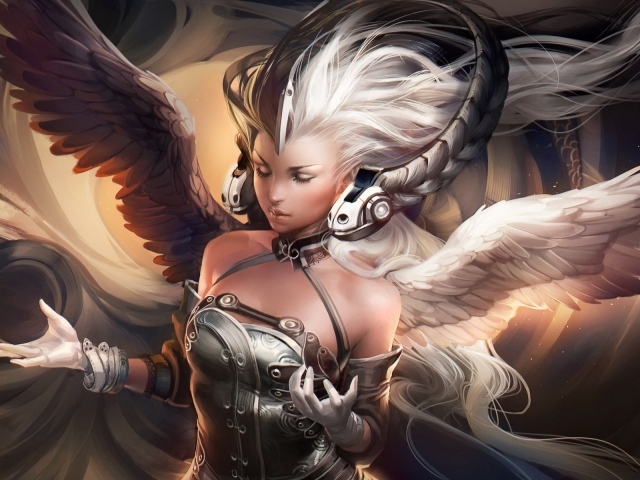 Ангел с наушниками