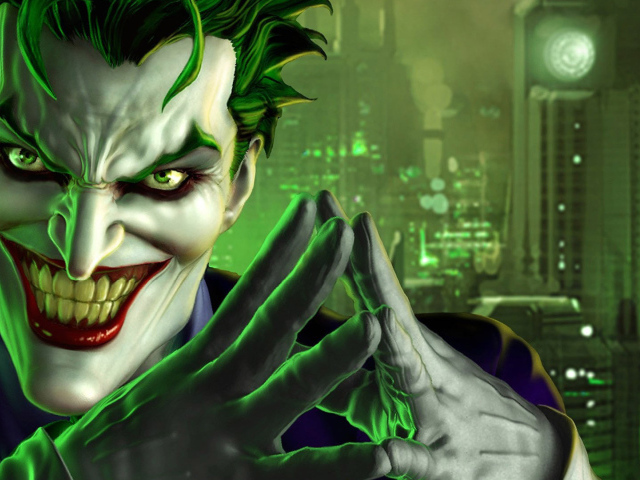 Злобный Джокер в зеленом свете