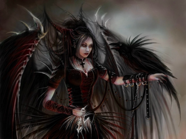 Черный ангел с вороной