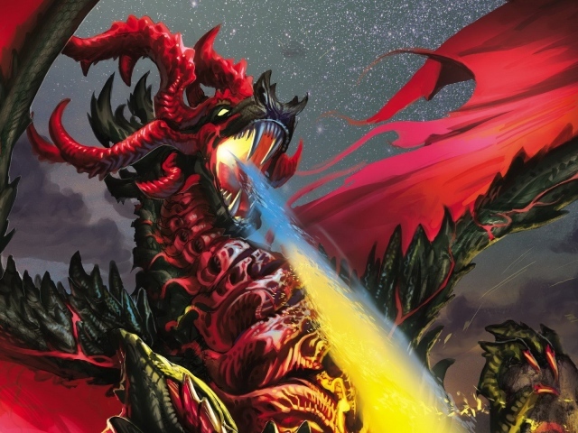 Дракон изрыгает пламя