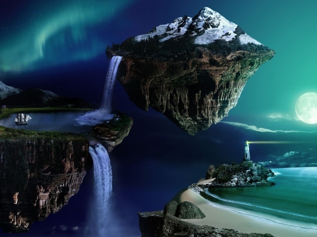 Летающие острова и луна