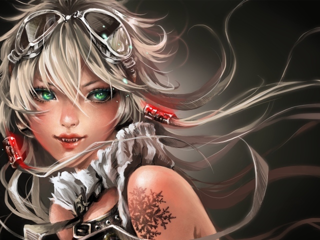 Зеленоглазая девушка вампир