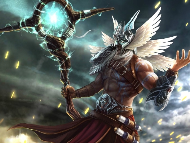 Волшебный жезл в руке колдуна