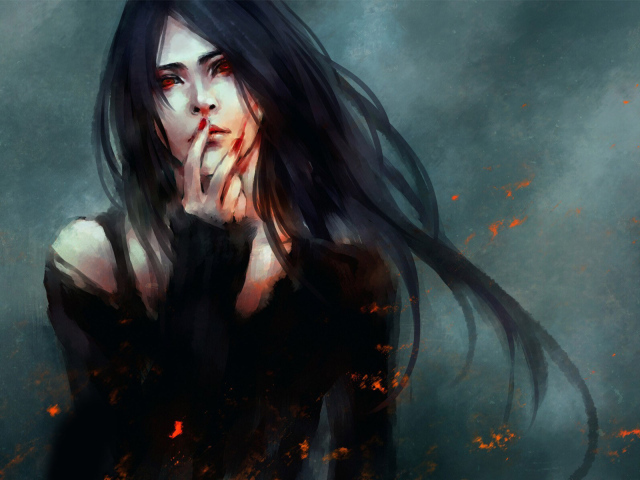 Чувствительная девушка вампир