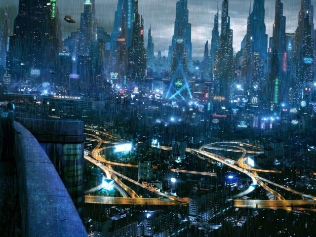 Неоновые огни города