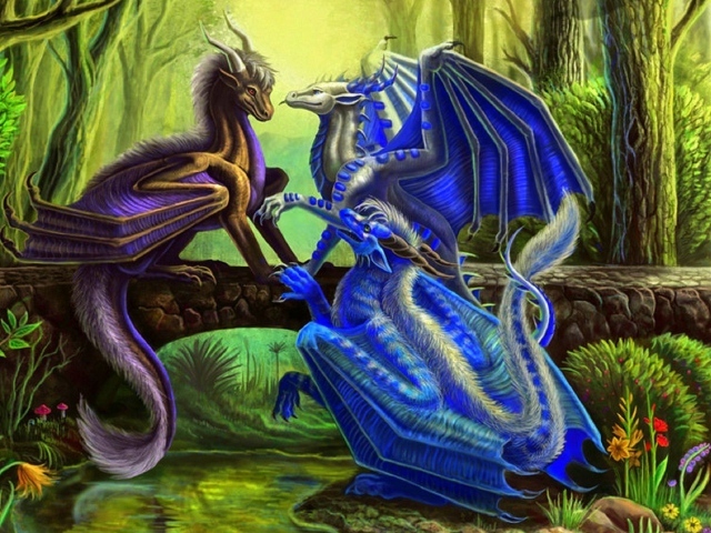 Три синих дракона