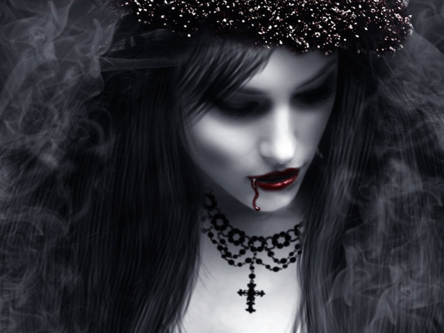 Вампир девушка с крестом