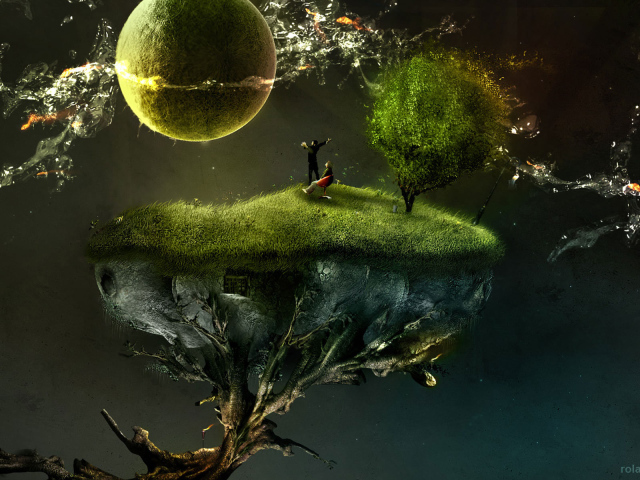 Люди на летающем острове