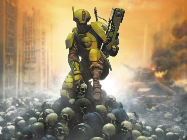 Робот на горе из черепов