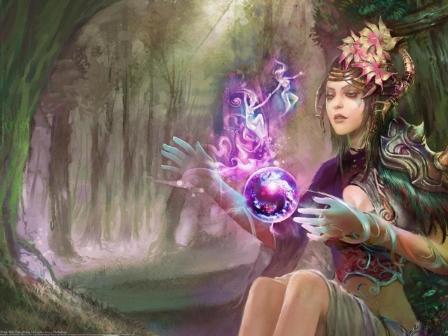 Колдунья с волшебным шаром