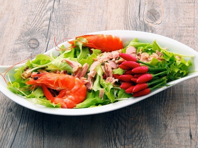 Ланч с креветками