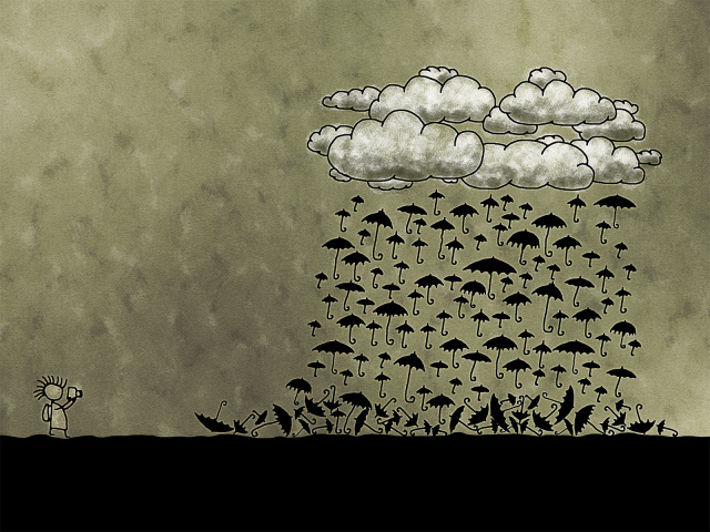 Дождь из зонтов