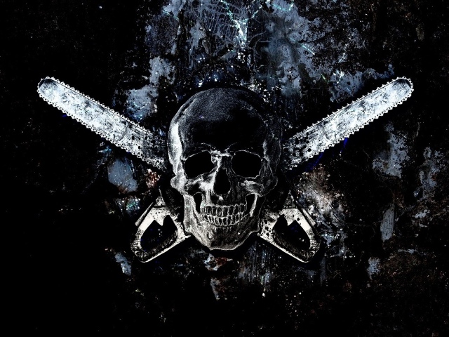 Череп и две бензопилы