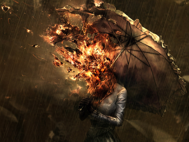 Девушка сгорела под зонтом