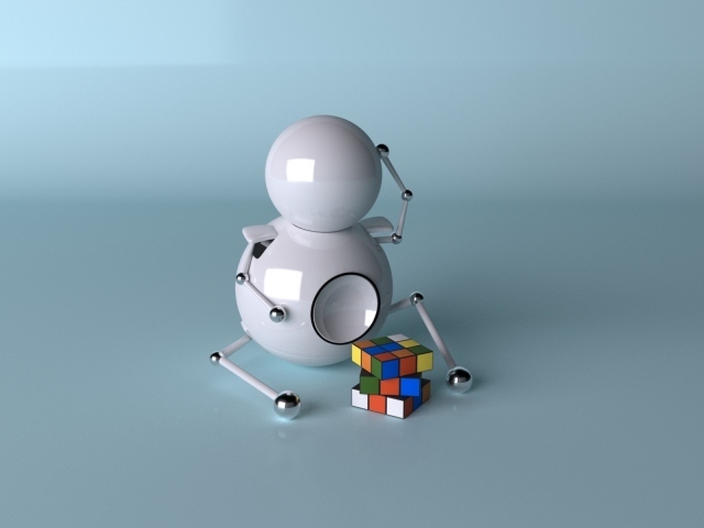 Робот и кубик рубика