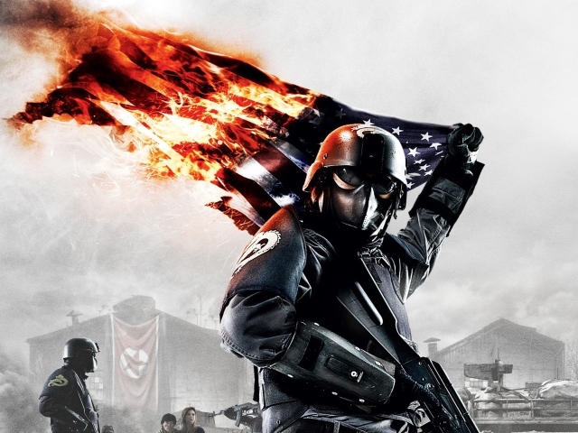 Воин с горящим флагом