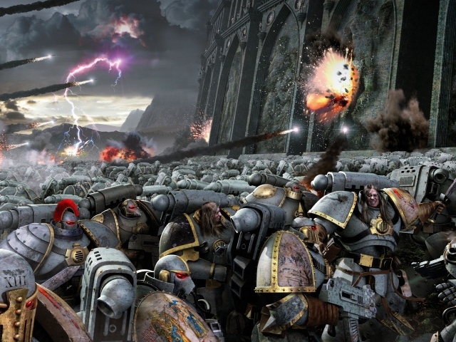 Воины атакуют крепость