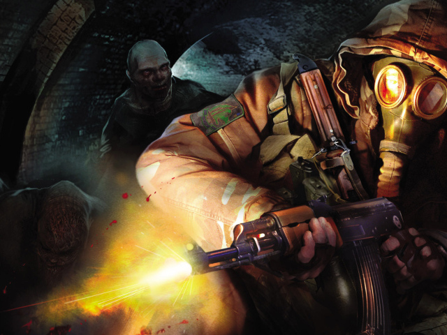 Воин в противогазе