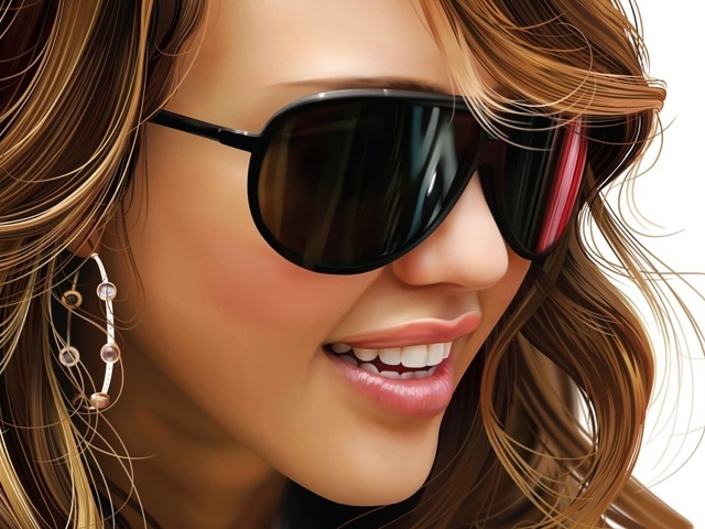 Гламурная девушка в очках