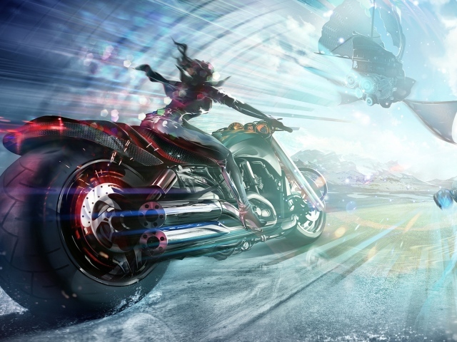 Девушка на мотоцикле