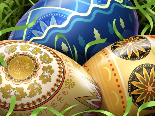 Уникальный узор на яйцах на Пасху
