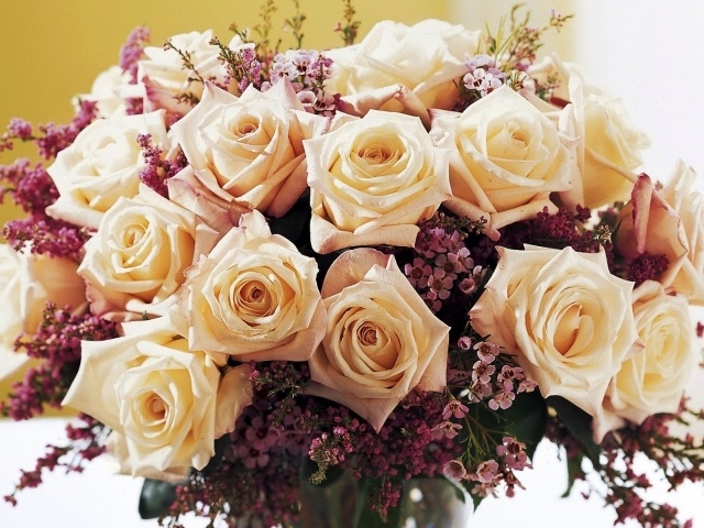 Красивый букет белых роз для девушки на восьмое марта