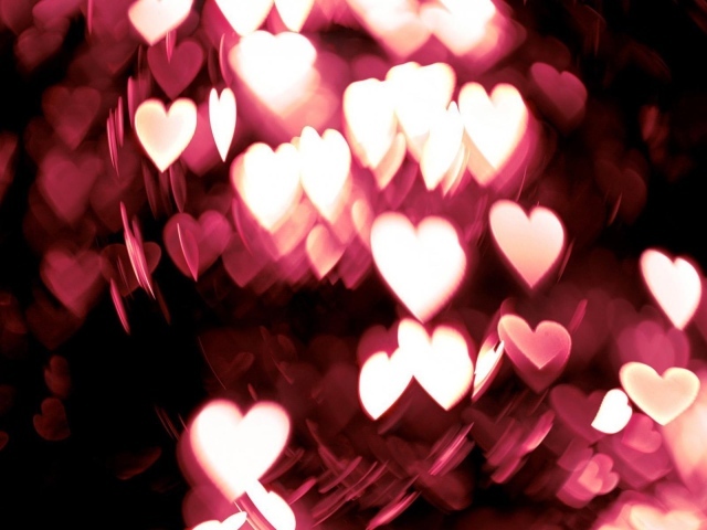 Блестящие сердца на День Святого Валентина 14 февраля