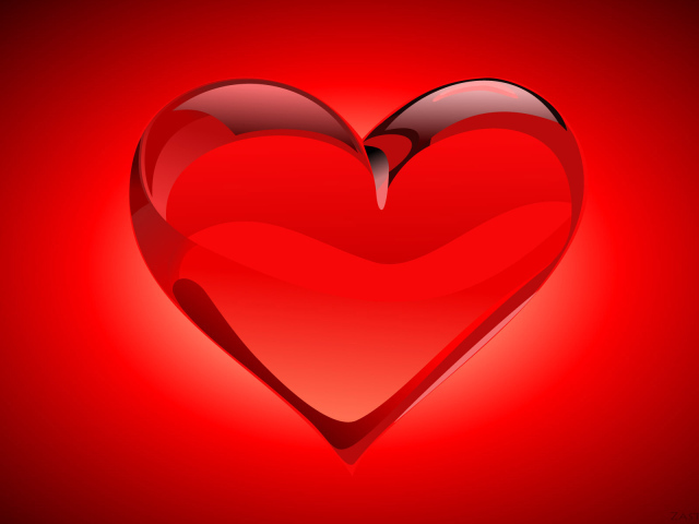 Влажное сердце на День Святого Валентина 14 февраля