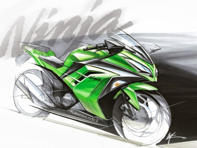 Мотоцикл модели Kawasaki Ninja 300
