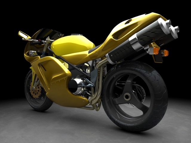 Желтый спортивный мотоцикл