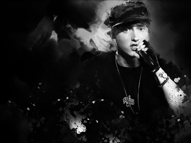 Eminem с микрофоном