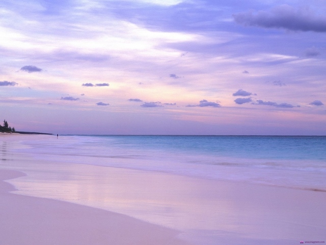 Розовый пляж на Багамах