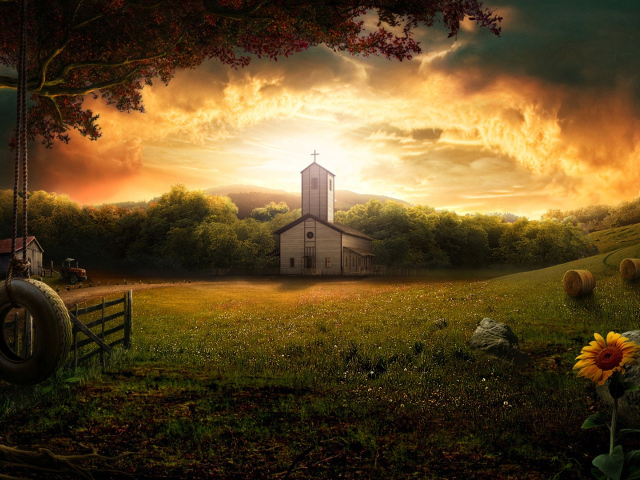 Костел на природе