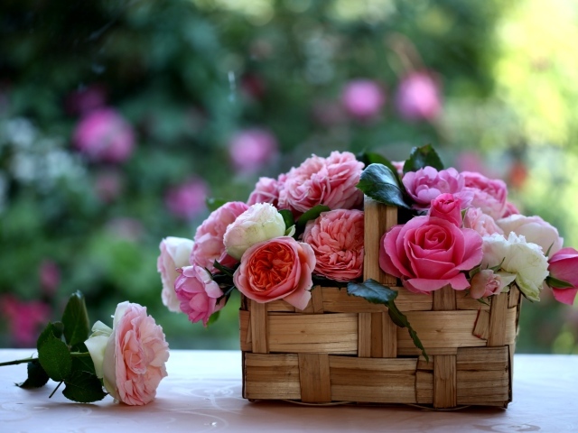 Корзина с розами