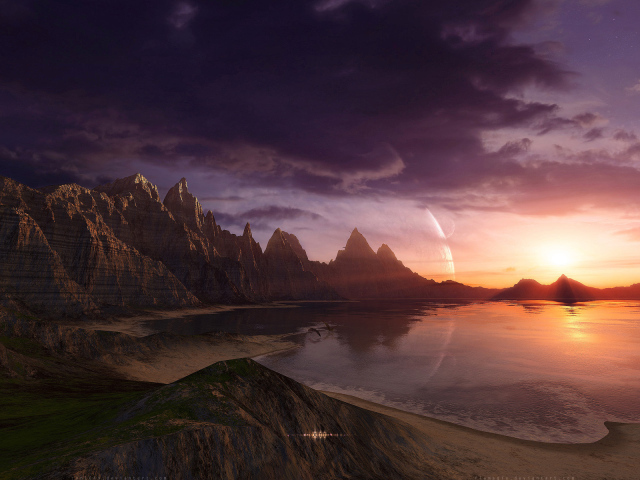 Горный пейзаж и вода