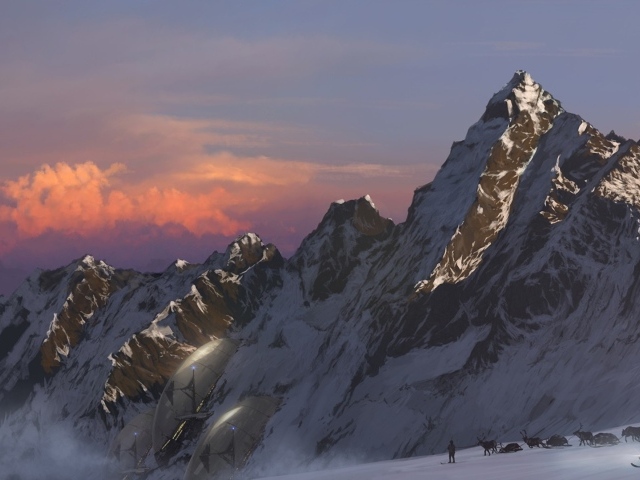 Оленьи упряжки в горах