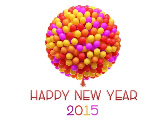 Много цветных шариков в Новом году