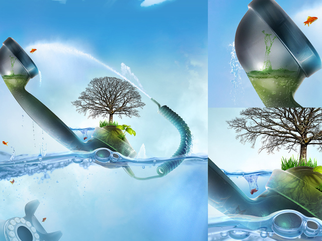 Абстракция с телефонной трубкой