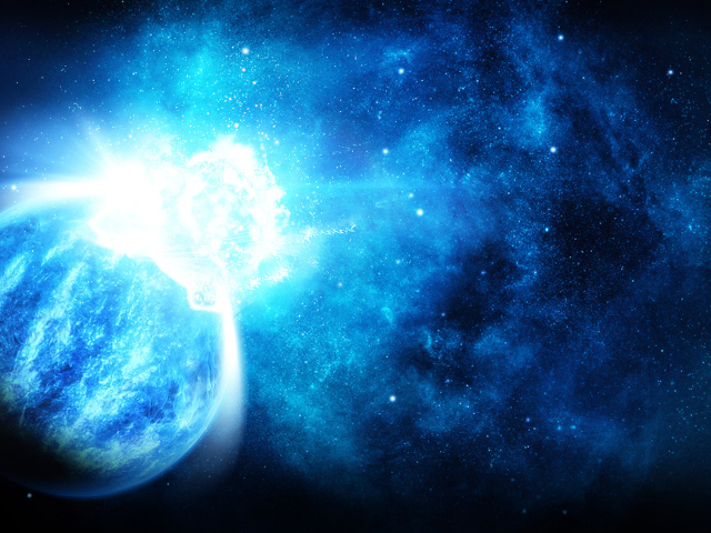 Вспышка голубой энергии