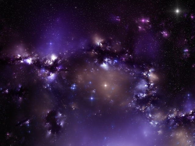 Фиолетовые звезды во вселенной
