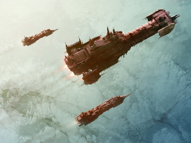 Космические корабли над планетой