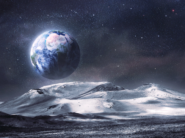 Вид на землю с луны