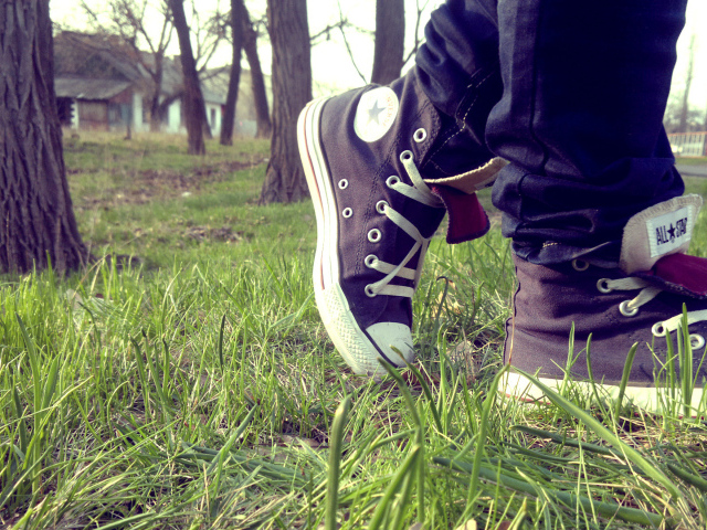 Прогулка в парке в кедах